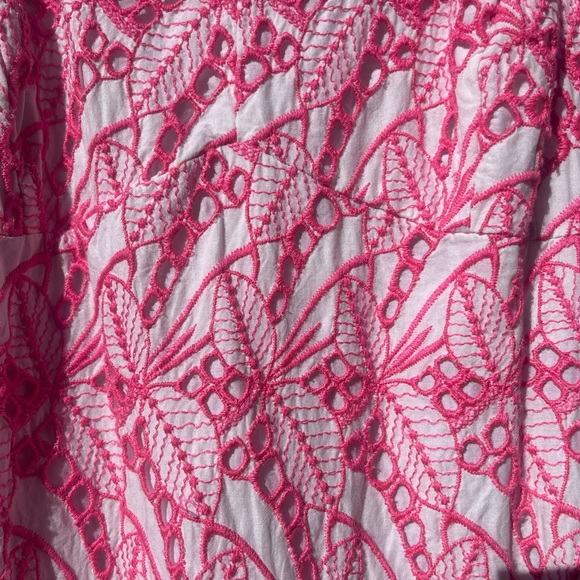 Crown & Ivy Embroidered Pink and White Floral Mini Dress Size 12 - Picture 4 of 10